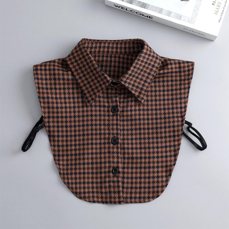Vintage Woman Fake Collar for Sweater Autumn Black Lady Detachable Collar shirt Neckwear Solid Color False Collar