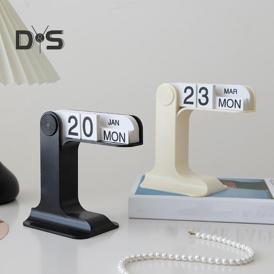 Calendário perpétuo flip 2024-2025 calendário de mesa de plástico organizador semanal mensal planejador de programação diária enfeite de mesa decoração de escritório em casa