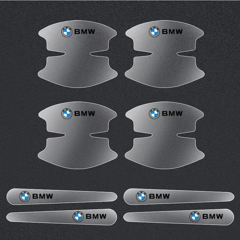 8x przezroczyste naklejki ozdobne na miseczki pod klamki drzwi samochodowych z PVC dla BMW serii 1 3 5 X1 X4 X5 X7 G20 G38 F20 F39 F48 E46 E60 E36 E39