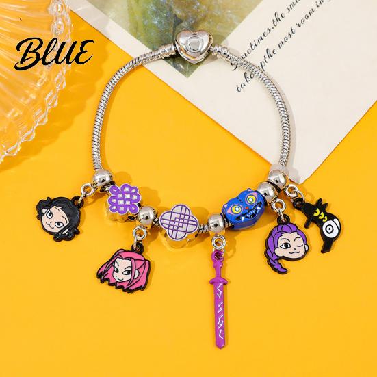 Zinc Alloy Bracelet 2Pcs Girl Cartoon Anime Charm Snake Fade