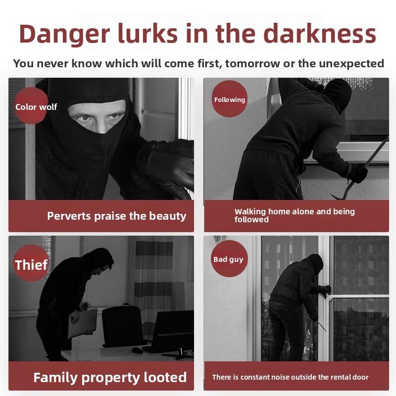 No Drill Door Stopper Security Alarm Anti-Wolf Safety Device Portable for Women Travel Home Hotel Use