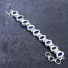 Burmise Sapphire(Simulated) Gemstone Handmade 925 Sterling Silver Bracelet 7-8" b7N11