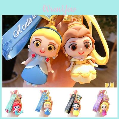 Cute Cartoon Castle Princess Keychain Pvc Action Figure Car Bag Pendant Wholesale Jg-y053