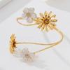 Zink Zinklegierung Chrysantheme Armreif Offener Armreif Verstellbares Aprikosenblüten Armband Hand Schmuck