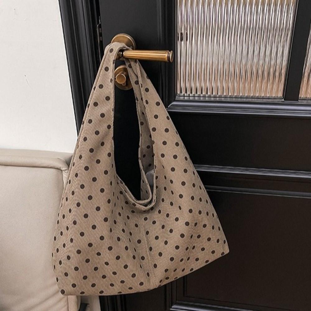 Borsa a Spalla in Tela Pratica Borsa a Mano Hobo di Grande Capacità Borsa Tote Casual a Pois per Ragazze