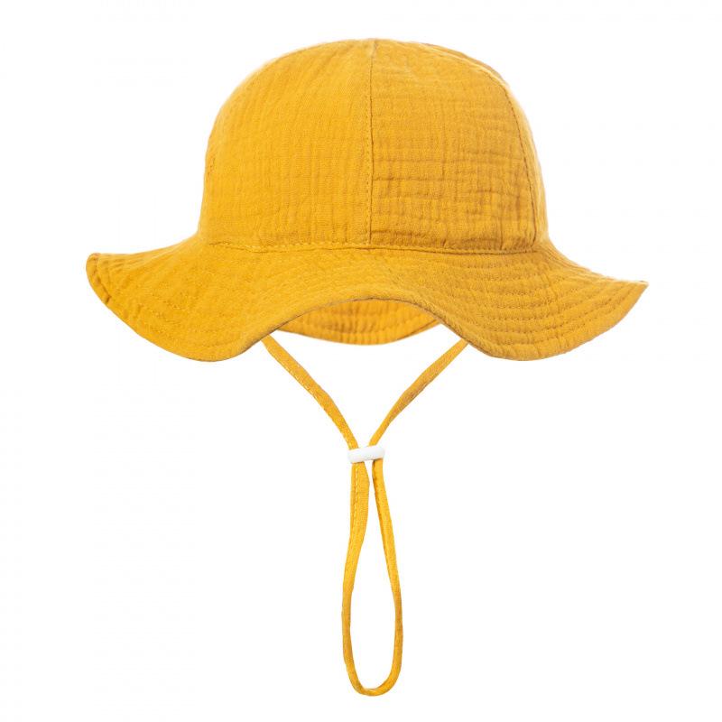 Cute Baby Cotton Bucket Hat - Printed Solid Color Sun Hat for 3-12M