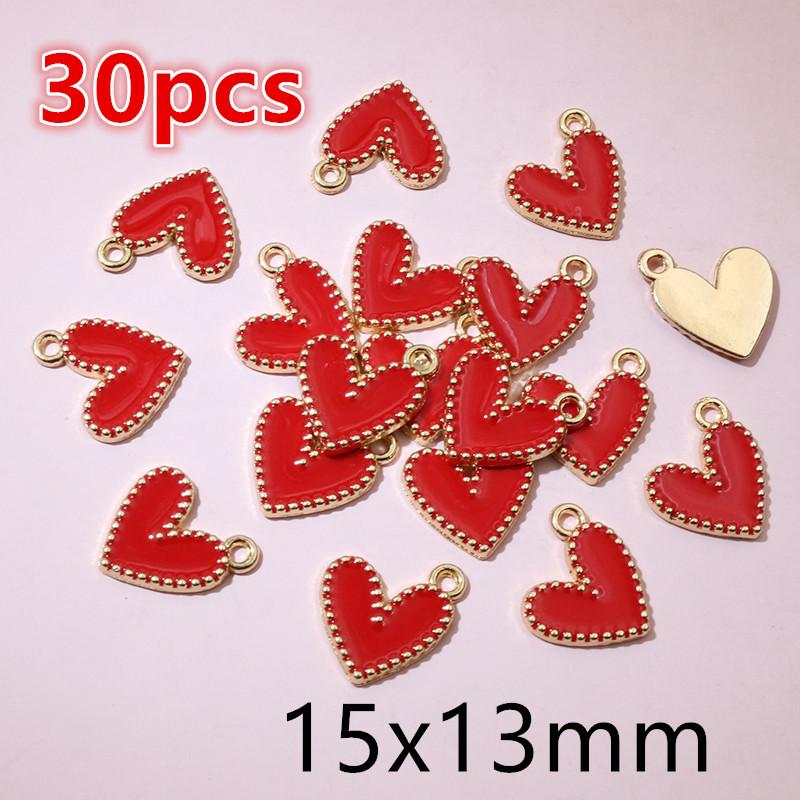 30-50Pcs 9x10mm/15x13mm Small Alloy Heart Charms Cute Love Pendants For DIY Bracelet Necklaces Jewelry Making Accessories