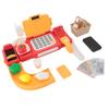 Cash Register Toy for Kids with Checkout Scanner Play Food Set Play Calculator Credit Card Rder Voice Broadcast Pretend Cash Register