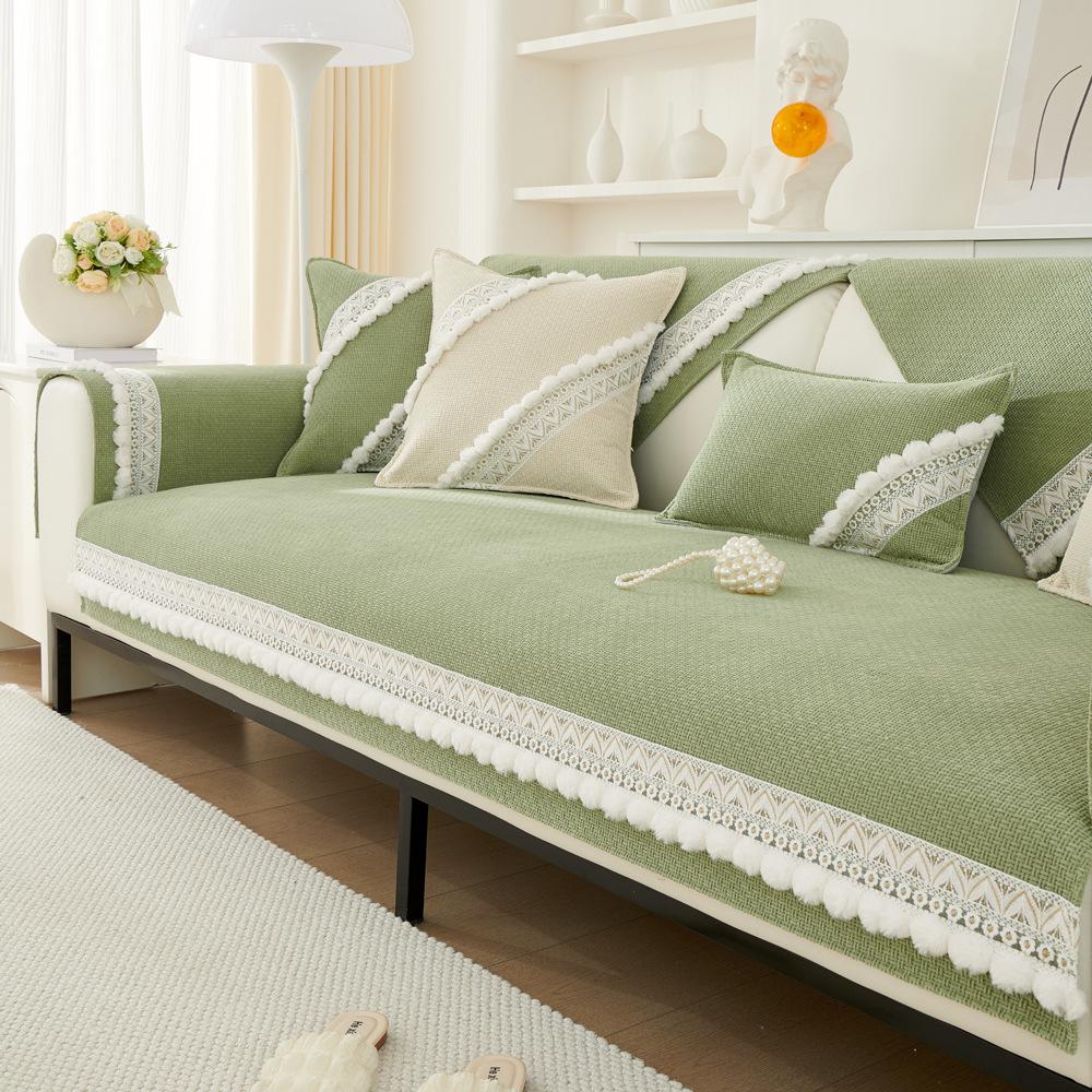 

Подушка для дивана из свежего хлопка и льна, универсальная подушка для четырех сезонов, одеяло, нескользящий чехол для дивана, тканевый чехол 70X70