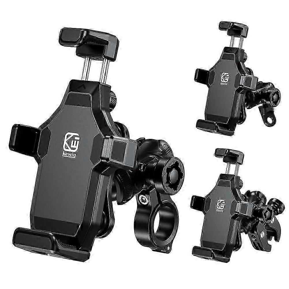 Cell Phone Holder with Vibration Dampener Bike Handlebar Smartphone Holder Secure Lock Cycling Phone Stand for 47-72Inch Phone