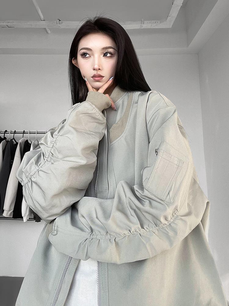 American High Street Bomber Baseball Jacket - 2024 Casual Autumn/Spring Trend