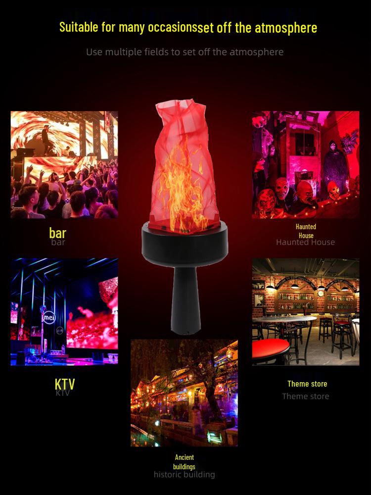 Rechargeable Handheld Electronic Flame Simulation Torch for Parties and Bonfires