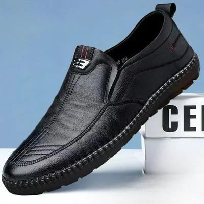 New Men's Leather Shoes Outdoor Casual Shoes Breathable Non Slip Flat Shoes Men's Driving Walking Shoes Zapatos De Cuero