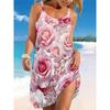 Ladies' Fashionable 3D Printed Floral Pattern Printed Suspender Beach Dress