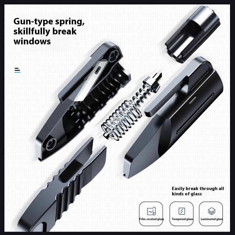 1 Set Self Rescue Tool Car Emergency Hammer 2-In-1 Mutifunction Emergency Windows Glass Breaker Safety Belt Cutter Keychain
