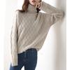 Women Casual Chic Loose Cashmere Sweater Autumn Winter Oversize Thick Long Sleeve Turtleneck Warm Knit Pullovers