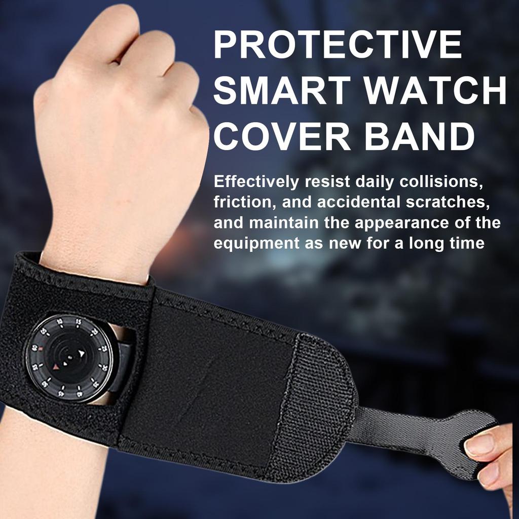 Smart Watch Cover Protector Watch Strap Protector Built-in Cushion Structure Sweat-proof Wrap for Running Women Men Workout
