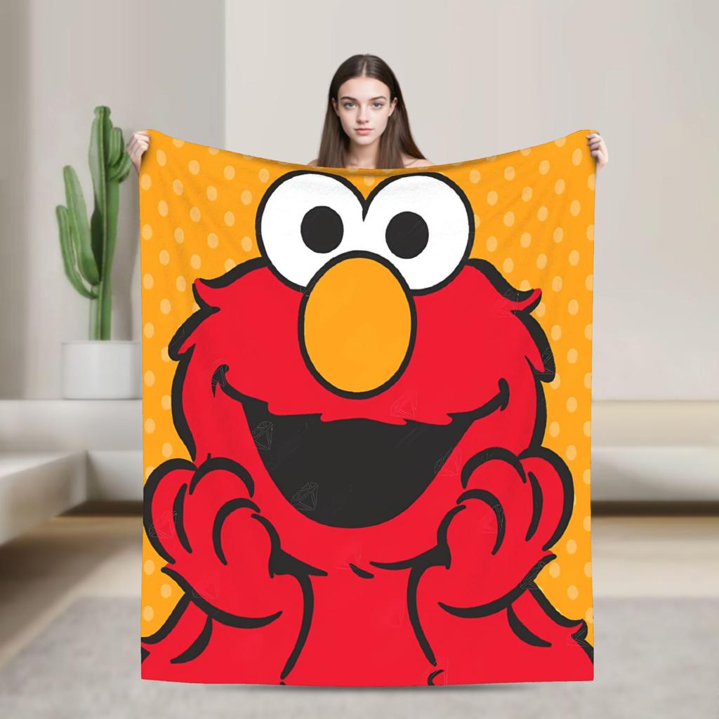 Sesames Streets Cartoon Blanket Warm Soft Fashion Plush Throw Blanket For Living Room Camping Flannel Bedspread Bed Cover