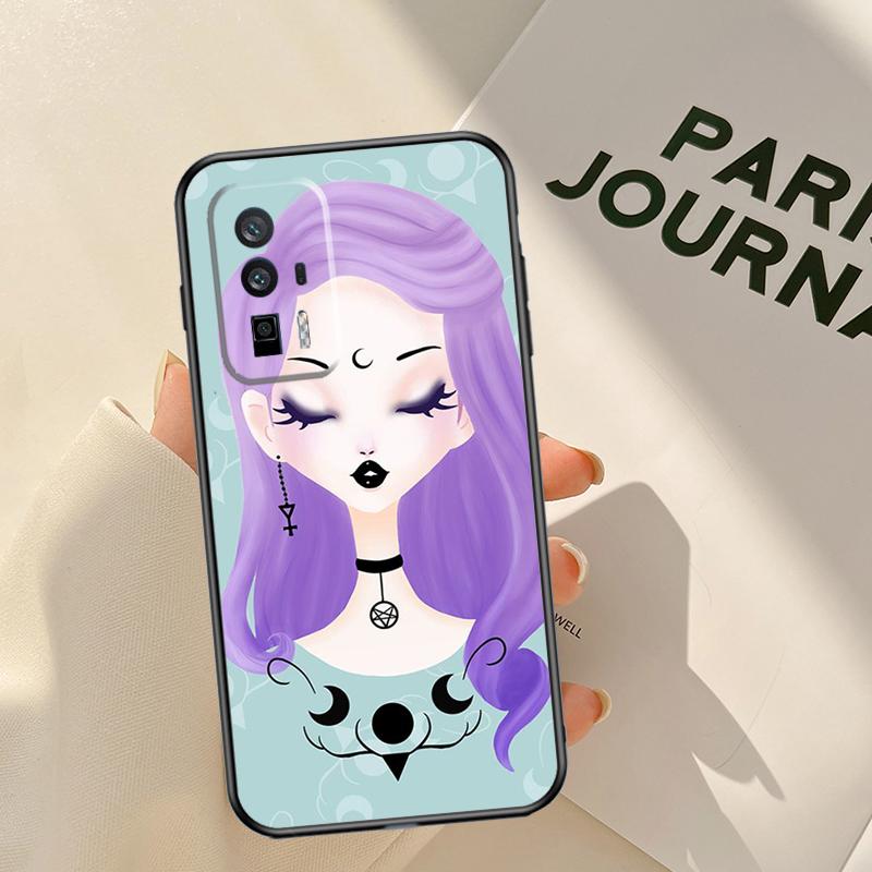 Girly Pastel Witch Goth Case For Xiaomi 14 15 Ultra 13T 14T 15T Pro 17 Pro Max POCO X7 Pro X3 X5 X6 F5 F6 F7 F8 Coque