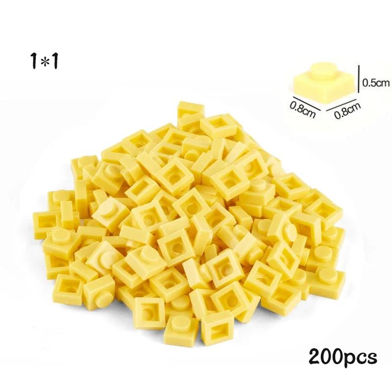 Non-Toxic 200Pcs Diy Building Blocks Thin Figures Bricks 1X1 Dots 21Color Educational Creative Size Compatible With 3024 Toys For Children