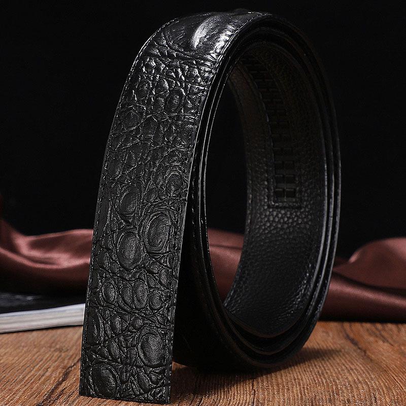 Men's Crocodile Pattern Leather Belt with Automatic Buckle - Korean Style, Trendy, and Versatile 