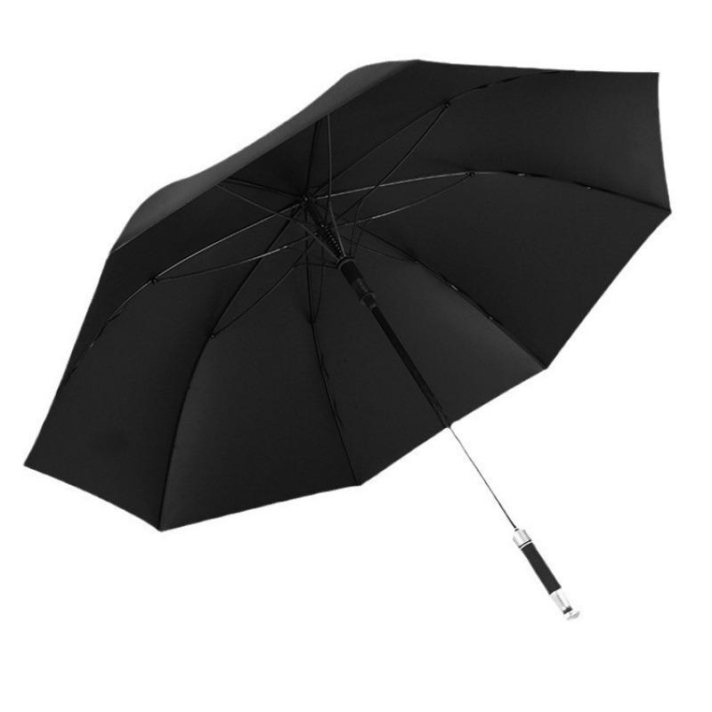 Premium Long Handle Parasol Windproof Solid Color Black Glue Sun Umbrella Elegant Sun Shade for Business Commute Driving Golf