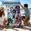Custom Name Personalized Saint Seiya Print Beach Towel, for Trip Camping Beach Party Home Decor, Birthday Gift for Family & Friends