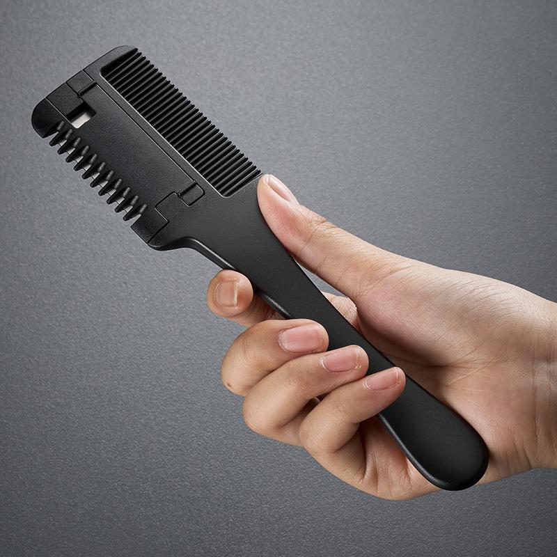 GIANXI Hair Cutting Comb Carbon Barber Shop Brush With Razor Blades Double Edge Professional Hairdressing Tools Salon Set