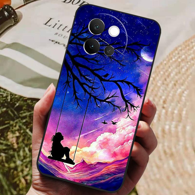 For VIVO V40 Lite 5G Case Soft Silicone Cover Black Bumper TPU For Vivo V40 Lite 5G Phone Cases V40Lite Shockproof Back Covers