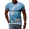 Summer New Fashion Lightning Graphic T Shirts For Men Casual 3D Natural Climate Print T-shirts Personality Cool Blouse T-shirts