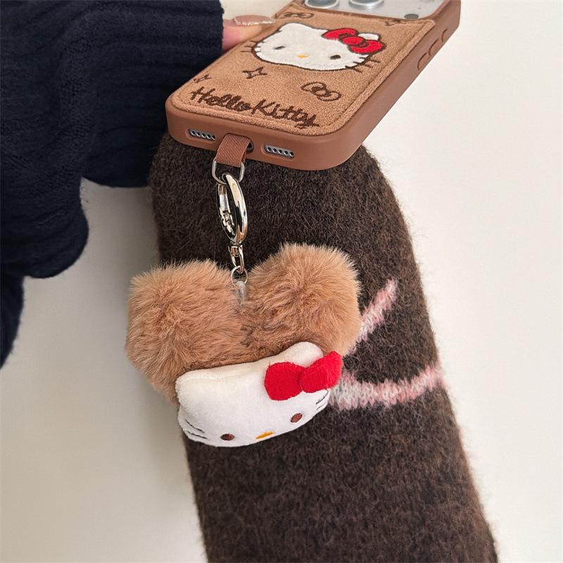Niche Embroidered Denim Hello Kitty iPhone Case for 16 Pro Max/15/14 - New Women's Edition