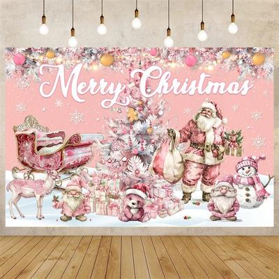 Veselé Vánoce Holiday Party dekorace pozadí Hadřík Santa Claus Vánoční strom Tapiserie Obývací pokoj domácí dekorace