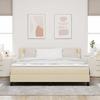 Box Spring Bed with Headboard Cream 180 x 200 cm Fabric