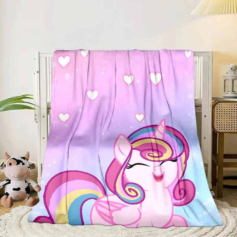 Rainbow unicorn In Clouds Blanket Flannel Blanket for bed, sofa, Camping, Hiking, Picnic Essentials, gift for family Fan gifts