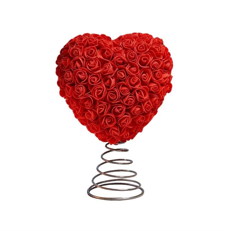 

Valentine Day Tree Topper 8.8 Inch Romantic Heart Tree Ornament For Wedding Holiday Party Decoration Supplies красный