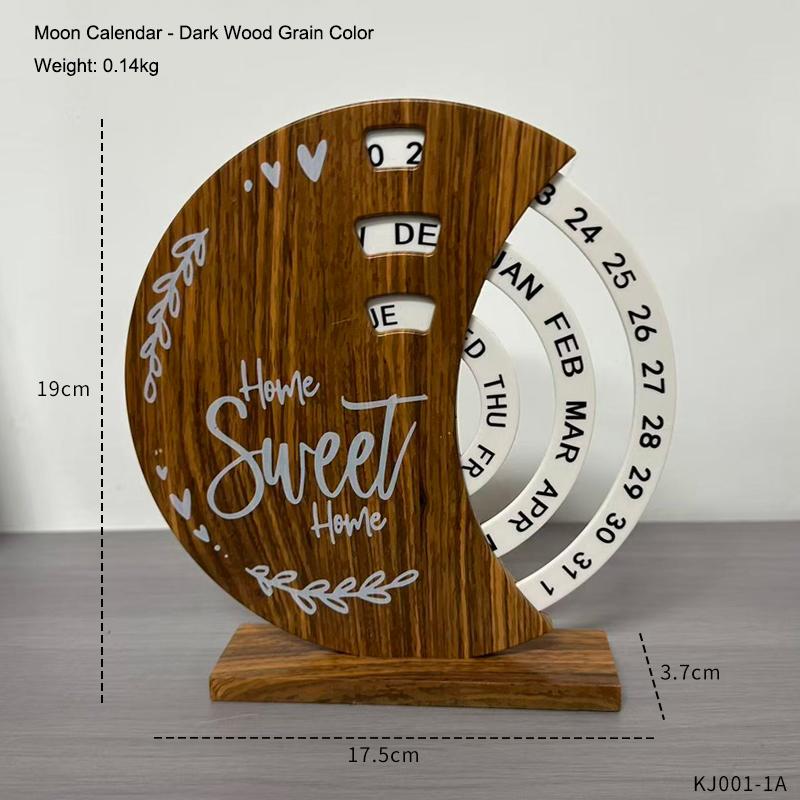 Wooden Calendar Ornaments Manual Rotating Desk Calendars for Home Decoration High-End Office Desktop Ornaments