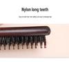 Fluffy Tooth Three-Row Boar Bristle Hairdressing Comb - Wooden, Pointed, Long Handle for Teasing, Curling, and Styling