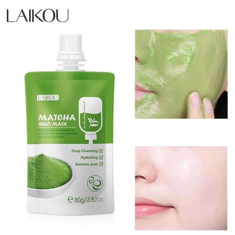 Matcha Green Clay Facial Mask 80g Detoxifying Mud Mask for Glowing Skin Deep Cleansing Pore Minimizer