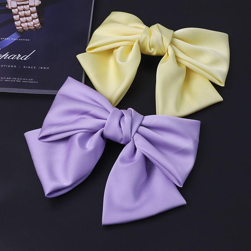 

Шпилька женская фиолетовая атласная повязка на голову модная заколка для волос аксессуары для волос большой бант на затылке