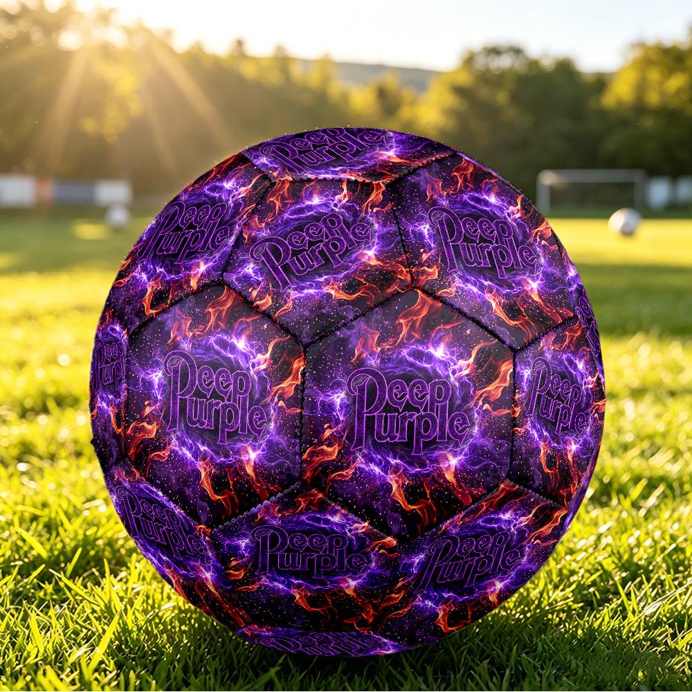 Deep Purple Print Standard Size 5 Soccer Ball Durable Shock?Absorbing Ball For Training Match Outdoor Play