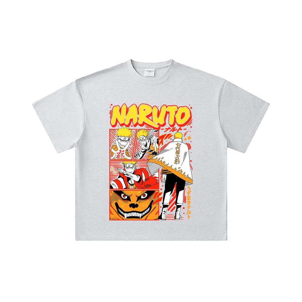 260 GSM Double Yarn 32 Count 100% Cotton Naruto V2 Hokage Print Unisex Heavy Cotton T Shirt