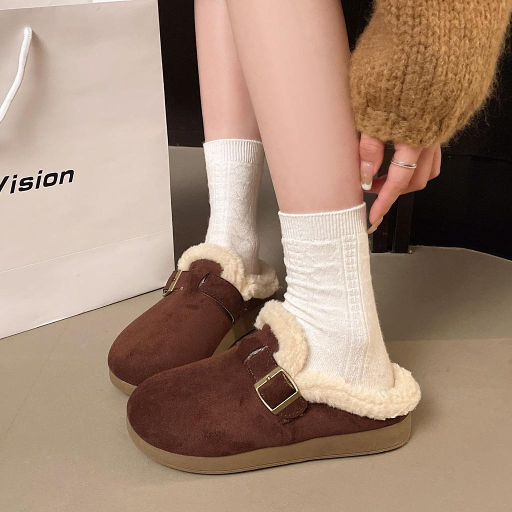 Daily Birkenstocks, slippers, half-towed soft-soled belt buckle, home thick-soled  Mao Mao shoes are not tired.