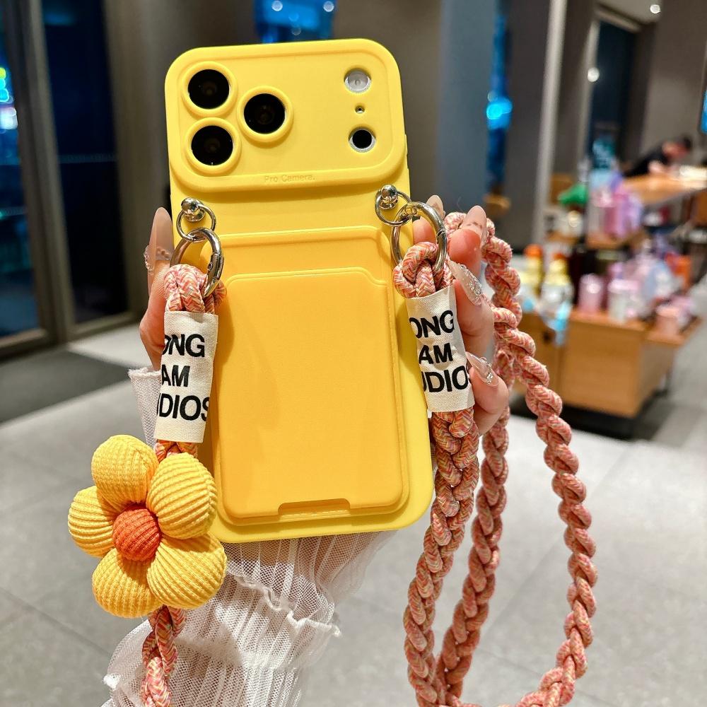 Crossbody Lanyard Slot Card Holder Wallet Soft Silicone Case For iPhone 17 Pro Max 16 15 14 13 12 11 Camera Protection Cover