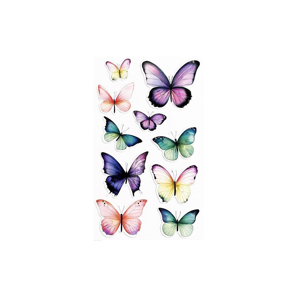 Purple And Black Gradual Change Glitter Butterfly Tattoo Sticker, Waterproof And Long-Lasting, Pure Desire Collarbone Sticker