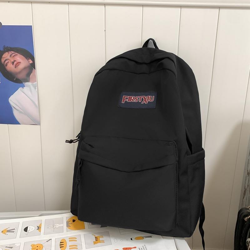 Female Solid Color Backpack Junior Senior High School Student Schoolbag Large Capacity Backpack Girls