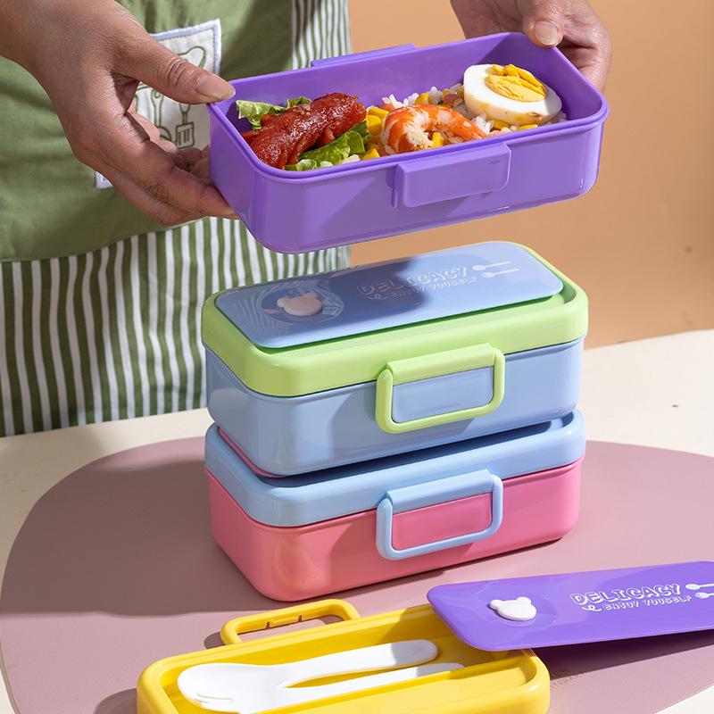 Children's Cartoon Lunch Box Can Be Heated In Microwave Oven Bento Box Elementary School Students Plastic Lunch Box Children's Lunch Box