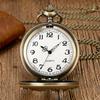 Exquisite Retro Bronze Steampunk Hollow Gear Design Quartz Pocket Watch with Necklace Chain Leisure Pendant Gift Men's Clock