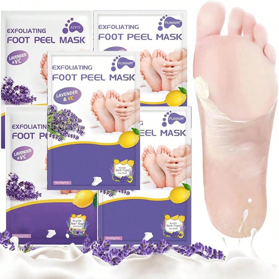Lavender Exfoliating Foot Mask Dead Skin Removing Foot Peel Fast Exfoliation Long Lasting Moisturizing