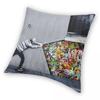 Federa Cuscino Banksy Scoperta Poliestere Lino Velluto Zip Creativa Decorazione Custodia Cuscino Letto 18"