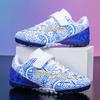Children's Football Shoes Low Top Velcro Boys and Girls Student Training Sneakers Spike Shattered Sneakers